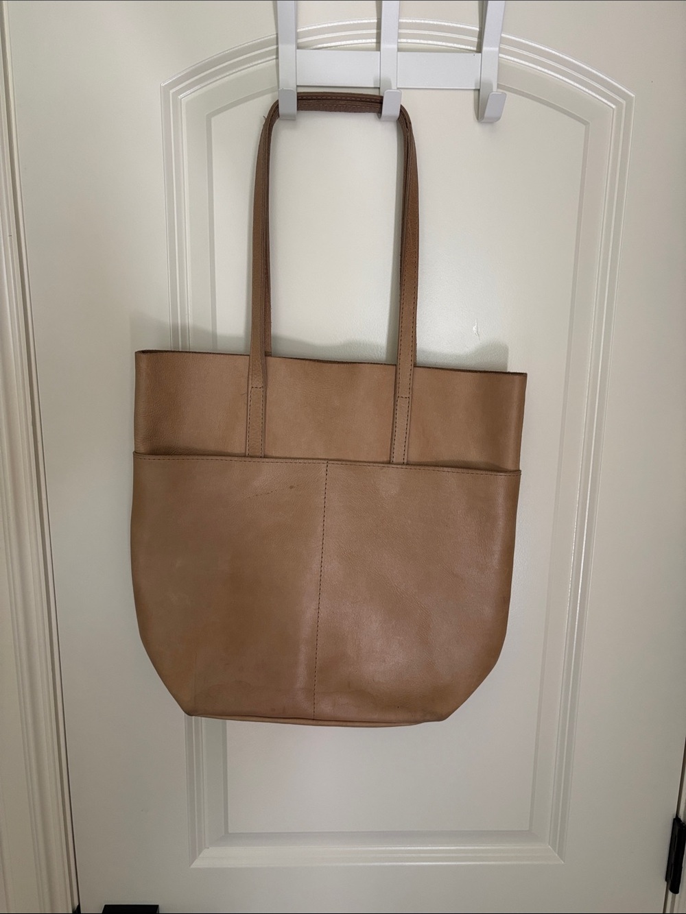 Classic Tan Leather Tote Bag